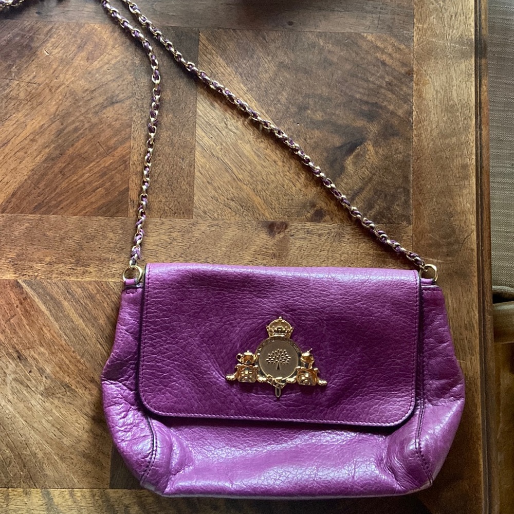 Mulberry Purple and Gold Chain Purse